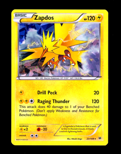 2015 Pokemon ZAPDOS Roaring Skies CRACKED ICE HOLO Rare XY Set Card 23/108 EX - Image 1
