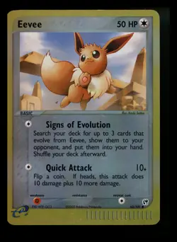 Eevee 63/100 EX Sandstorm 2003 Reverse Holo e-Series Pokemon Card TCG - Image 1