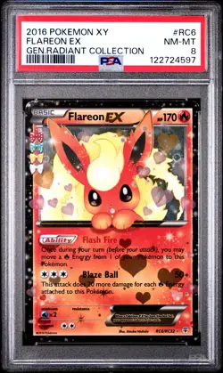 2016 POKEMON GENERATIONS RADIANT COLLECTION FLAREON EX #RC6 PSA 8 NM #122724597 - Image 1
