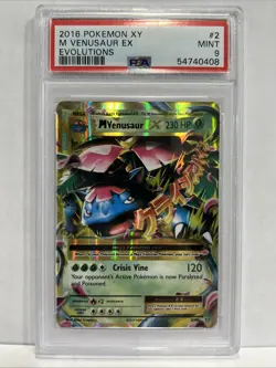2016 POKEMON XY EVOLUTIONS #2 M VENUSAUR EX EVOLUTIONS PSA 9 MINT - Image 1