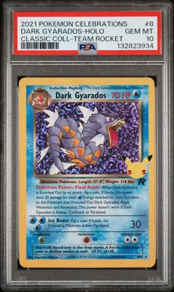 2021 POKEMON CELEBRATIONS CLASSIC COLLECTION #8 DARK GYARADOS-HOLO PSA 10 - Image 1