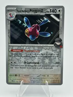 Pokemon Destined Rivals Reverse Holo 155/182 Team Rocket's Porygon-Z - Image 1
