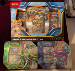 Pokemon Paradox Clash Walking Wake EX & Iron Leaves EX Tins & Mega Kangaskhan EX - Image 1