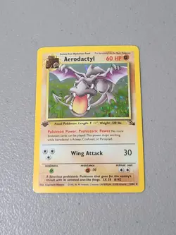 Aerodactyl 1/62 Holo Rare 1st Edition Fossil Pokemon - LP - Image 1