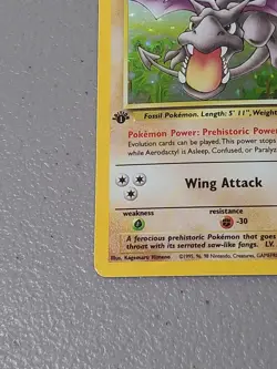Aerodactyl 1/62 Holo Rare 1st Edition Fossil Pokemon - LP - Image 4