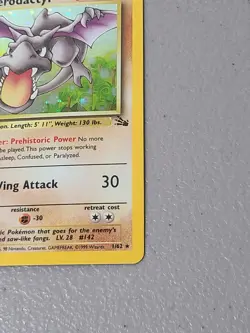 Aerodactyl 1/62 Holo Rare 1st Edition Fossil Pokemon - LP - Image 5