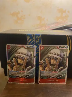 One Piece CCG Trafalgar Law The Azure Seas Seven SR Foil OP14-009 NM x2 - Image 1