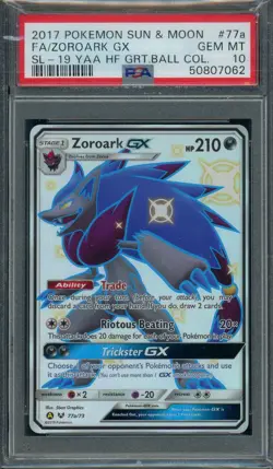Zoroark GX 77a/73 Black Star Hidden Fates Promo Full Art PSA 10 Pokemon Card - Image 1