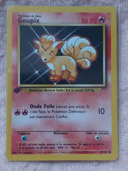 Vulpix Goupix 68/102 Base set 1st Edition French Pokemon Card NM - Image 1