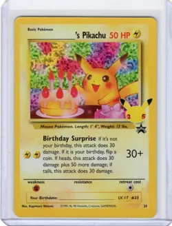 Birthday Pikachu 24 Pokemon Celebrations Collection Holo Card - Image 1