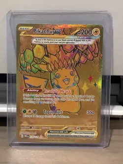 Pokemon Pikachu EX Prismatic Evolutions 179/131 Hyper Rare Gold Card - Image 1