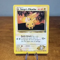 Pokemon Cards Lt. Surge's Pikachu Gym Challenge Common 84/132 Nm (Listing 2) - Image 1