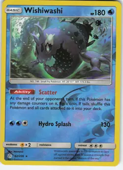 Wishiwashi 62/236 Reverse Holo Holo Rare SM - Cosmic Eclipse NM Pokemon - Image 1