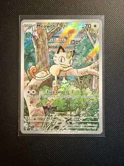 Pokemon TCG - Meowth 106/094 Holo Illustration Rare Phantasmal Flames Card - Image 1