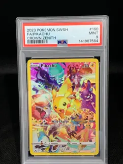 2023 Pokemon SWSH Crown Zenith Pikachu Full Art #160/159 PSA 9 - Image 1