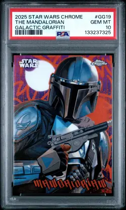 THE MANDALORIAN 2025 TOPPS CHROME STAR WARS GALACTIC GRAFFITI #GG19 PSA 10 - Image 1