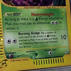 2002 POKEMON CARD MUK 70HP STAGE 1 HOLO H17/H32 BLK STAR E READER EXC COND - Image 4