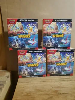 Pokemon TCG Scarlet & Violet Surging Sparks Booster Bundle Lot Of 4 New Sealed - Image 1
