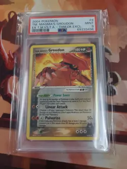 PSA 9 MINT Pokemon Team Magma's Groudon 2004 Theme Deck Non-Holo Promo DPK80 - Image 1