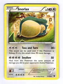 Snorlax XY - Fates Collide #77 (2016) Rare NM Pokemon - Image 1