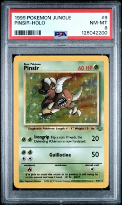 PINSIR 1999 Pokemon Jungle Holo #9 - PSA 8 -200 - Image 1
