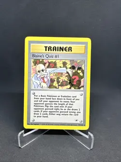 Blaine's Quiz #1 097/132 Gym Heroes Regular Rare WOTC Pokemon TCG Ken - Image 1