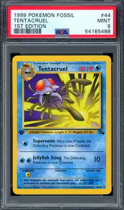 PSA 9 Pokemon 1999 1st Edition Fossil Tentacruel #44 - Image 1