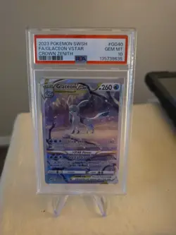GEM MINT PSA 10 Pokemon Glaceon VSTAR Crown Zenith Galarian Gallery GG40/GG70 - Image 1
