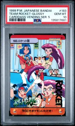 Pokemon Japanese Bandai Team Rocket #183 PSA 10 GEM MINT Carddass Anime Series 5 - Image 3