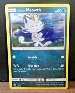 Pokemon TCG Alolan Meowth SM43 Promo Card - Image 1