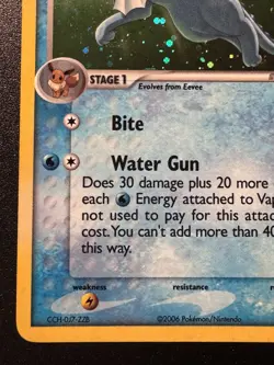 Vaporeon 6/17 POP Series 3 Promo Pokemon Card Holo Foil Rare Swirl Near Mint - Image 5