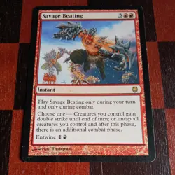 Mtg Savage Beating LP Darksteel Magic Card Rare - Image 1