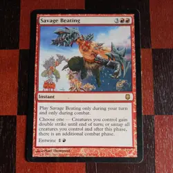 Mtg Savage Beating LP Darksteel Magic Card Rare - Image 2