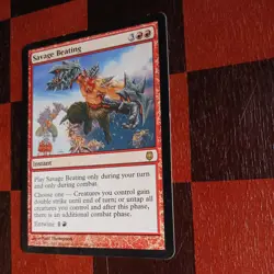 Mtg Savage Beating LP Darksteel Magic Card Rare - Image 4