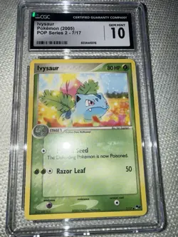 Pokemon TCG Ivysaur Pop Series 2 Card 7/17 CGC 10 Gem Mint 2005 Vintage - Image 3