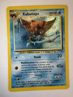 Pokemon TCG Kabutops Neo Discovery Holo Rare 6/75 2001 90 HP Kimiya Masago - Image 1