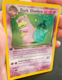 SWIRL Dark Slowbro 12/82 2000 Team Rocket 1st Edition Holo Rare - Pokemon - Image 1