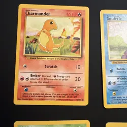 Pokemon Starters - Pikachu, Charmander , Squirtle and Bulbasaur Base Set 1999 - Image 2