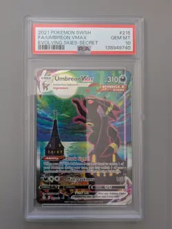 Pokemon Umbreon VMAX PSA 10 215/203 Evolving Skies Graded + Graded Guard - Image 3