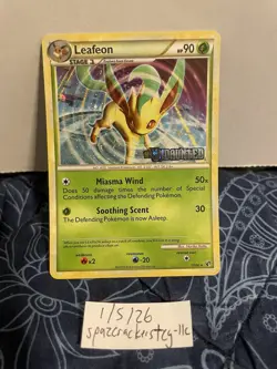 Pokemon Leafeon #17/90 Undaunted Prerelease Stamp;FREE SHIPPING! - Image 1
