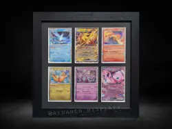 Black 6 Trading Card Frame for TCG, Pokemon, MTG, Sports Display Holder, Wooden - Image 1