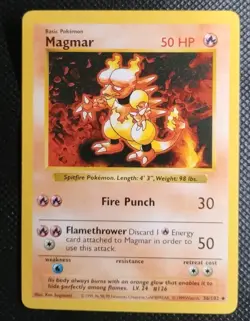 Magmar Shadowless Base Set 36/102 Pokemon Card 1999 Nintendo WOTC EXCELLENT 👌 - Image 1