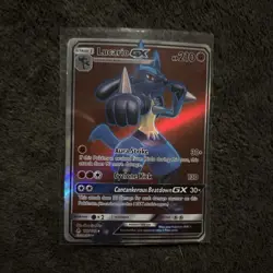 Pokemon Lucario GX Full Art Ultra Rare Holo 122/131 SM Forbidden Light TCG Card - Image 1