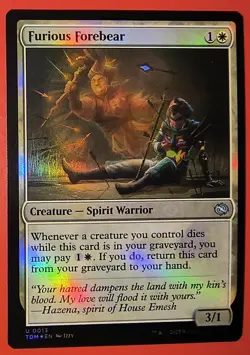 MTG: MAGIC *FURIOUS FOREBEAR* TARKIR DRAGONSTORM, #0013/ UNCOMMON/FOIL / NM - Image 1