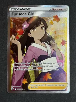 Furisode Girl 190/195 Silver Tempest Full Art Trainer Pokemon TCG NM/MINT - Image 1