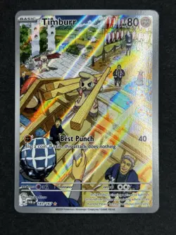 Timburr 183/167 Twilight Masquerade Illustration Rare Pokemon TCG NM/MINT - Image 1