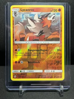 Lycanroc 76/131 Reverse Holo Rare Pokemon 2018 Forbidden Light - LP - Image 1