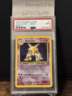 Pokemon PSA 9 WOTC 2000 Base Set 2 Alakazam Holo 1/130 Nice Swirl - Image 1