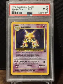 Pokemon PSA 9 WOTC 2000 Base Set 2 Alakazam Holo 1/130 Nice Swirl - Image 2
