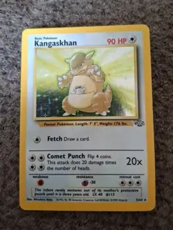 Pokemon TCG Kangaskhan Jungle 5/64 Vintage Holographic Black Star Rare Wotc - Image 1